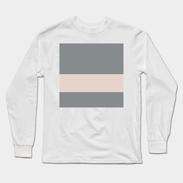 A world-class mix of Very Light Pink, Grey, Silver and Lotion Pink stripes. Long Sleeve T-Shirt by Sociable Stripes